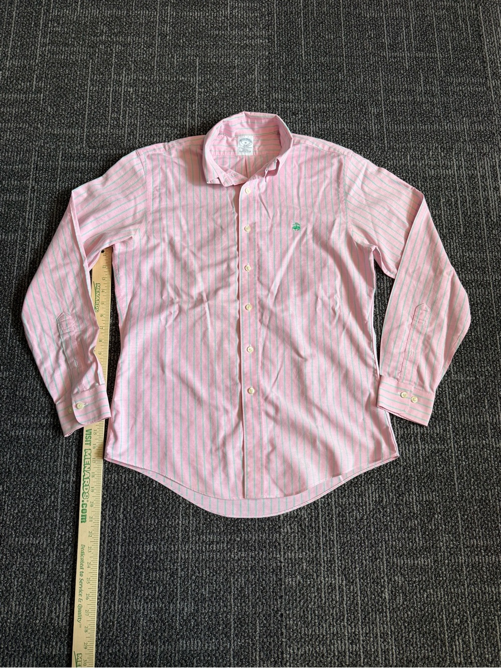 Brooks Brothers The Original Polo Shirt Medium 346 Pink Green Medium